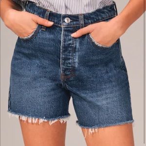 Abercrombie high waisted dad jean shorts